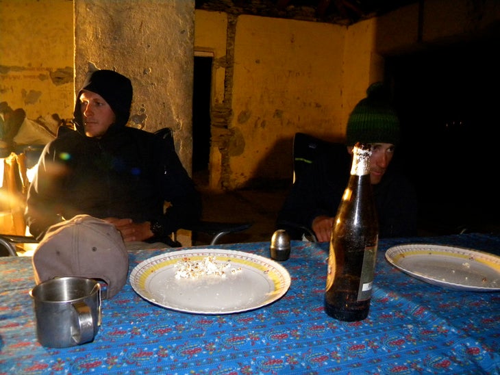 The Last Supper We ate our last dinner before returning to Kathmandu in a tiny airport that had been bombed out by revolutionaries a few years prior.