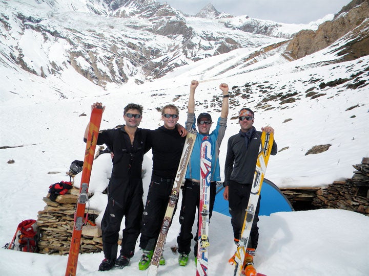 The Team The four of us, a solid day's walk from the nearest human being, during the alpine crux of the expedition.