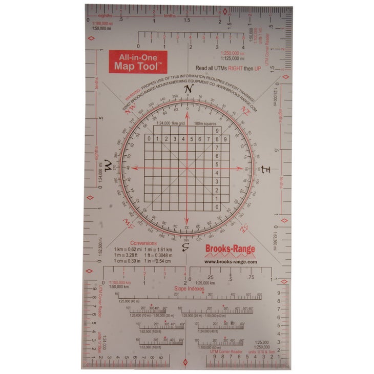 Brooks-Range All-in-One Map Tool Help him analyze the snowpack with this handy plastic map tool card, whichl at four-by-seven inches, fits easily in a pocket. It has all the UTMs,…