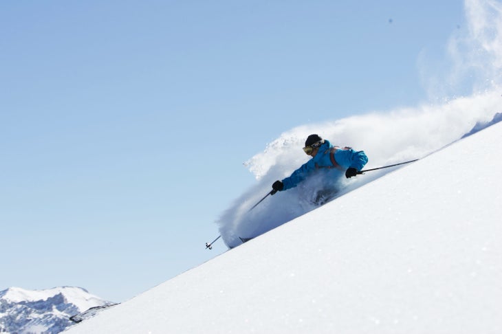 Powder in Nevada Powder Tips5. Getting up in deep snow is hard. Form an X with your poles on the powder to create a surface you can lean on to push yourself back up…
