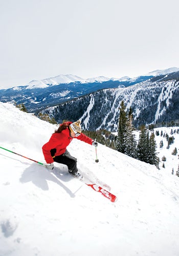 Stepping Out Breck's hike-to terrain is where the goods are - and where the people aren't. Chances are you'll find Solitude (above), off Chair 6, aptly named.