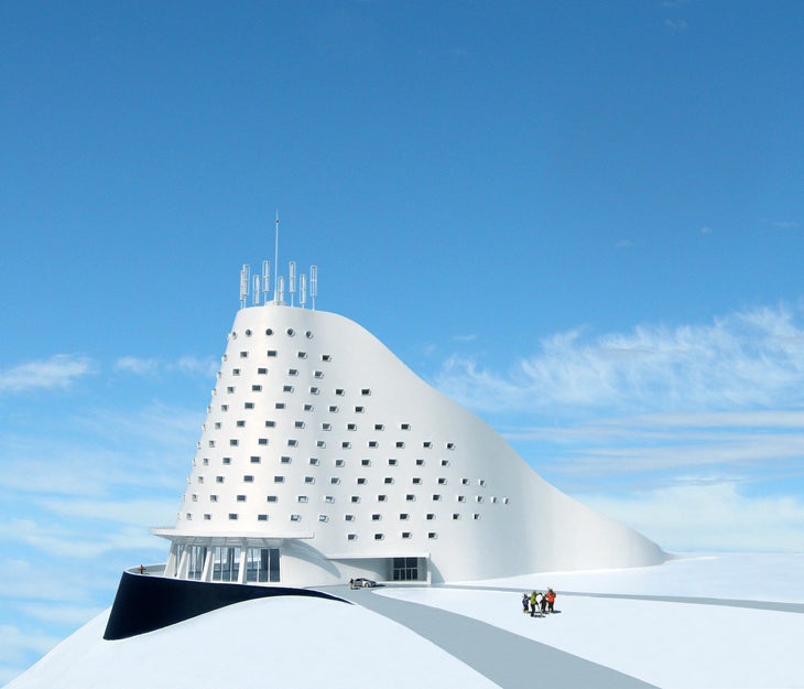 Better Than the Penthouse The name of the hotel is in honor of the 430-foot ski slope descending the north face of the building with a vertical drop of 180 feet. Guests would…