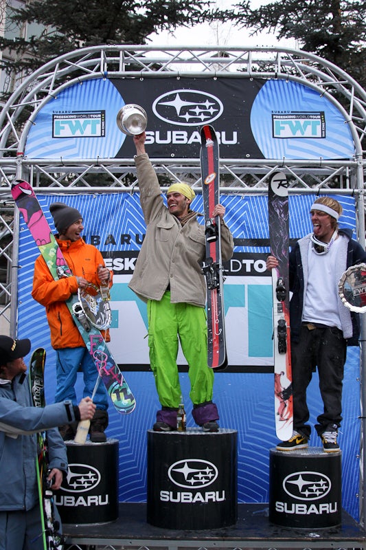 FWT Telluride The men's podium included Travis Wolfe from Telluride, Whit Boucher from Vail, and Connery Lundin from Squaw Valley. For full results, click here.