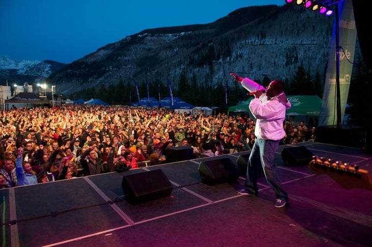 SBTV: WyClef Wyclef on stage in front of a packed crowd at the Spring Back to Vail festival.