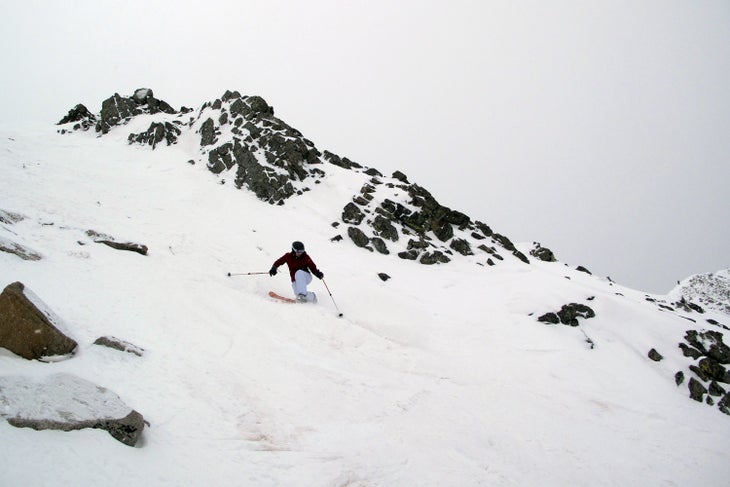 North Pole Emily Templin Lesh well into the North Pole. The ridge access is from the right in this photo.