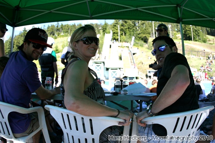 Celebrity Judges Mike Douglas, Sarah Burke, and Alex Bilodeau “It was a lot of fun, a good time with good weather, and that's what this sport's all about,” said Mike Douglas, judge. Sarah Burke also coaches a…