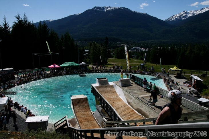 Momentum Ski Camps Water Ramp On July 6 Whistler's Momentum Ski Camps presented “Momentum Splashdown,” a water ramp event featuring pro athletes and campers.