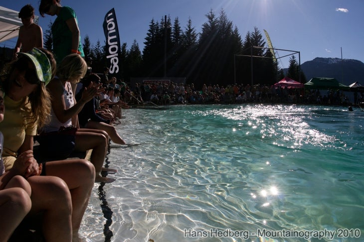 The Crowd Enjoys the Sun Twenty athletes launched themselves high into the air for a crowd numbering over 500.