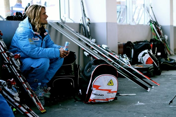 Freeskiing Star Jon Olsson Attacks Gates in Val d'Isere