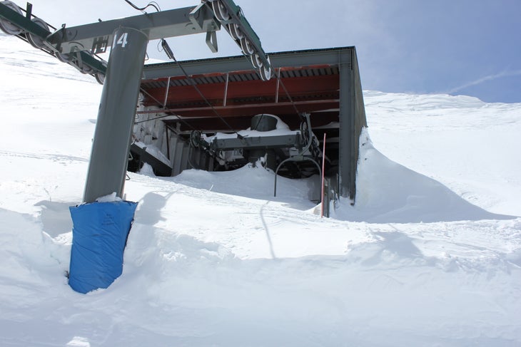 Alpine Bowl Chair At Alpine Meadows, the top of the Alpine Bowl chair was completely filled in.