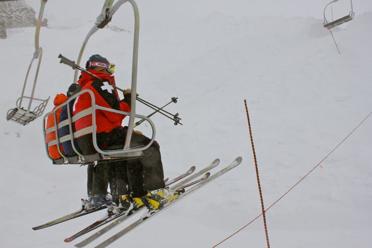 Chair 10 The massive storm storm forced Chair 10 to close for many days, primarily because the top was buried. Skiers had to duck to make sure the low,…