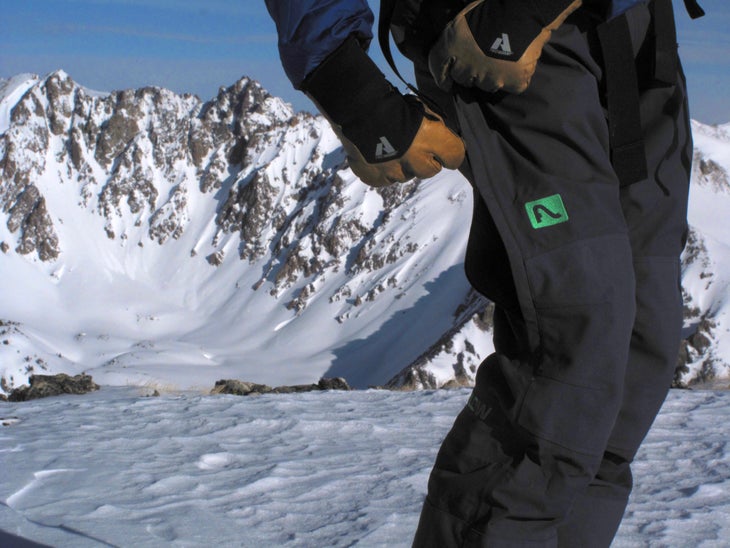 Gear We Like Two pieces of test gear were well received on this early morning skin: the First Ascent Guide Glove and the Flylow Baker Bib.
