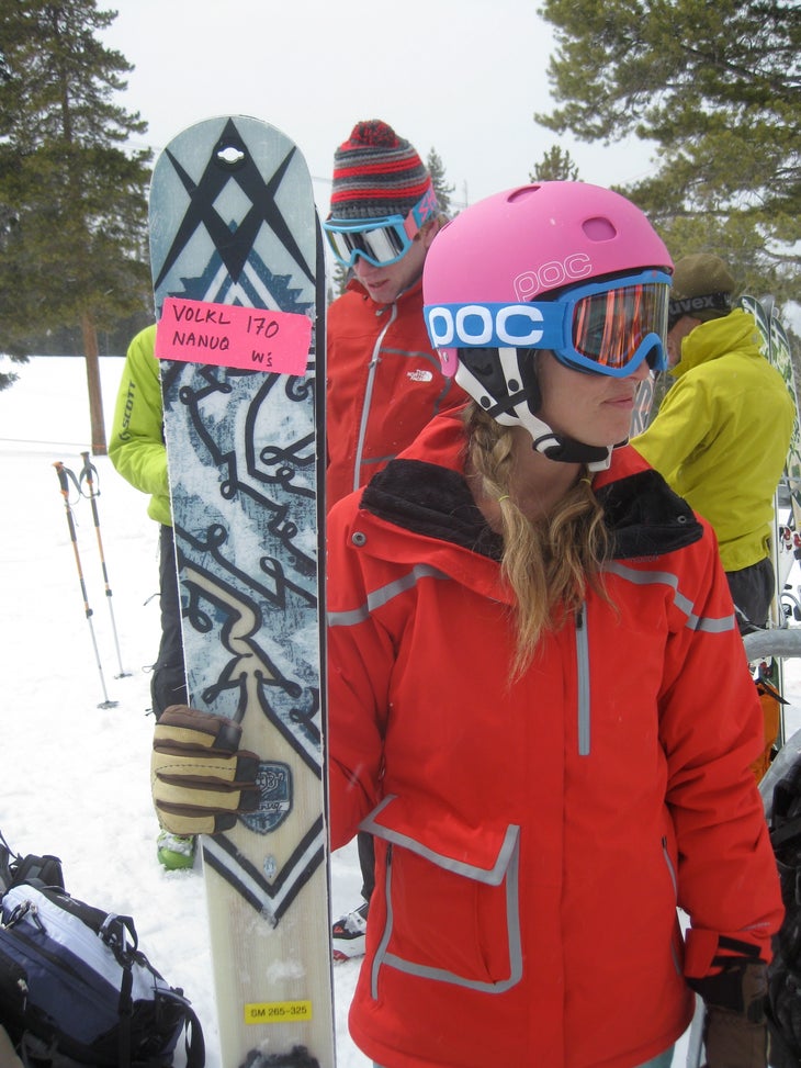 Kim Beekman with the Volkl Nanuq None