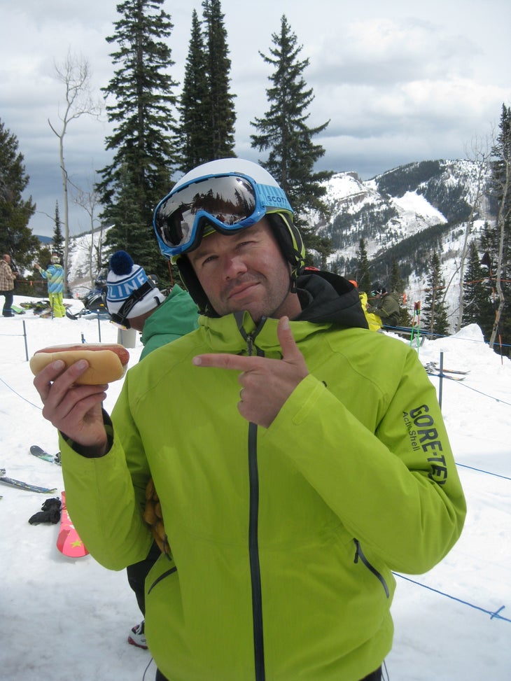 Skiing's Editor Sam Bass, no stranger to tube meat, approves of this hot dog. None