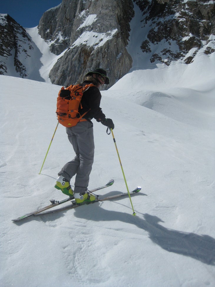 Step Six Plant both skis and start heading in the other direction. Commence trying to keep up with Glen Plake.