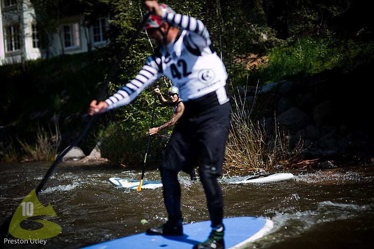 SUP Surf Sprint Kayaking whitewater? Tough. Stand-Up-Paddleboarding whitewater? Insane.