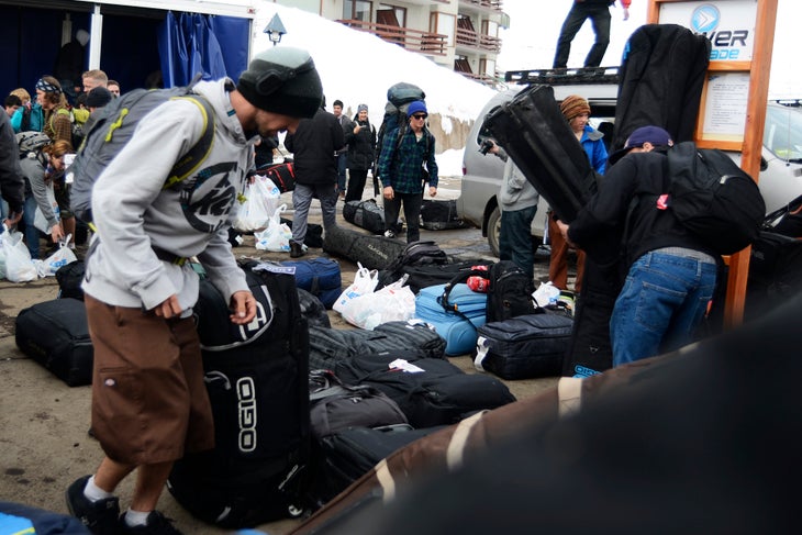 Andy Mahre and all of his gear come to Chile. None