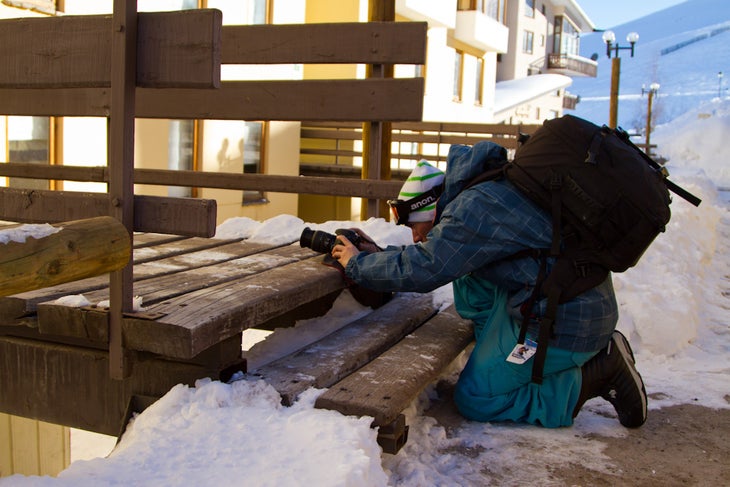 DubSatch team photographer—a Chilean local nicknamed Zucchini—grabs a shot of the team heading out on Monday morning None