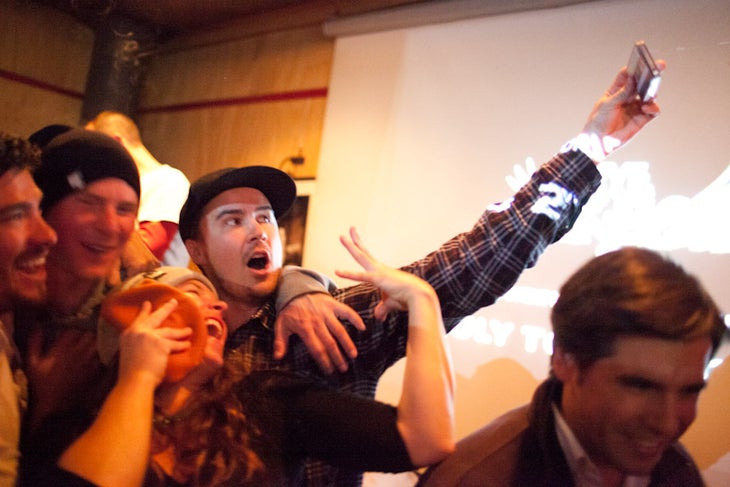 Julian Carr and team Discrete celebrate after claming the Chilean Choice award None