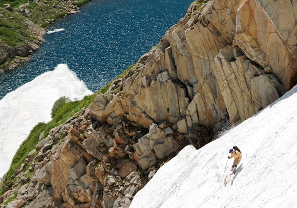 There's still snow on the steeps None