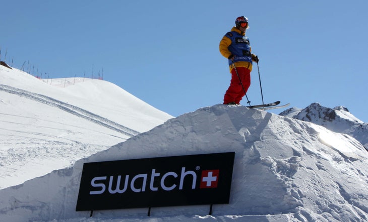 Henrik Windstedt surveys the terrain. The Swatch Skiers Cup was a two-day event, composed of both a big mountain and slopestyle event. Each athlete skied two runs per heat, in a…
