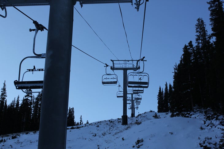 Before first chair. None