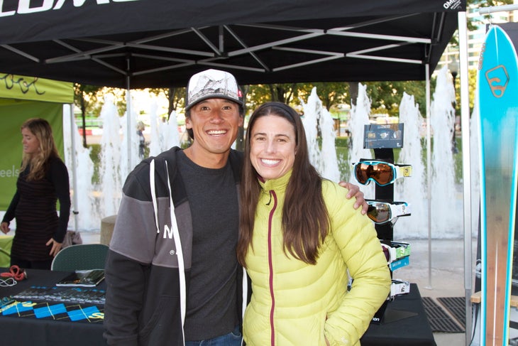 Jimmy Chin and Kim Havell before the show None