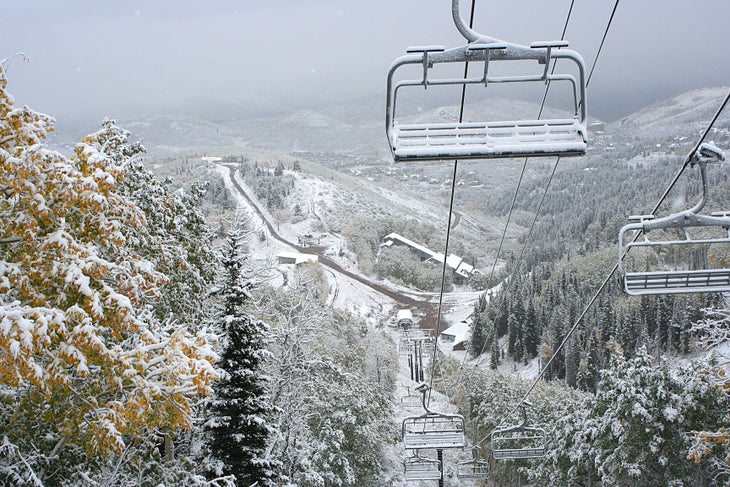 Looking down the line at Park City None