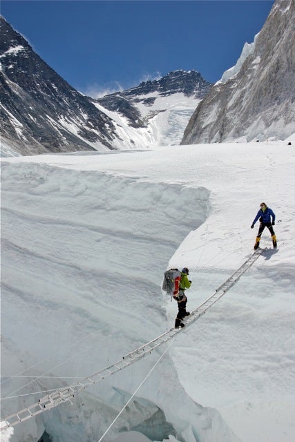 Chris Davenport on the approach to Everest Learn more about Dav's Everest mission and see more pictures here.