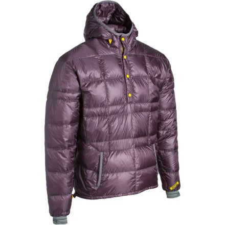 Stoic Hadron Down Anorak I want this one for myself. It’s a superlight down pullover that packs within its own pocket to the size of a water bottle. Perfect for busting out…