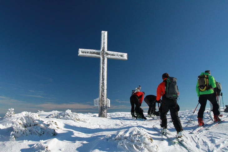Breitenstein Summit On our third and final summit of the day, Breitenstein, we found more of the same conditions—blue skies and good times.