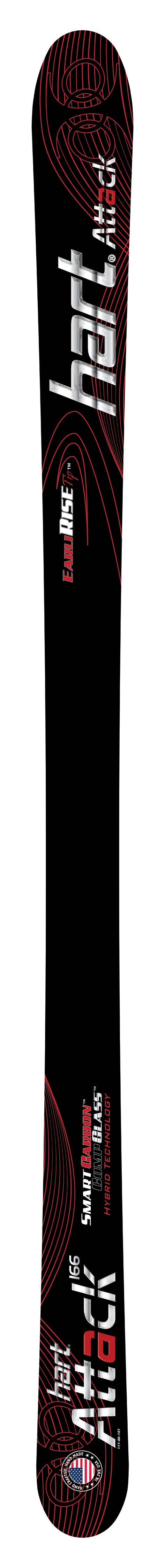 Hart Attack 123/86/112 | $969The Attack emphatically announces that it’s not just the moguls and aerials ski anymore. It’s a metal-reinforced wood-core twin tip…