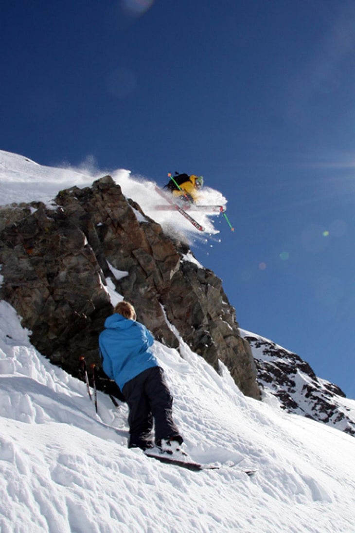 Clark and Roner get Creative Photographer Adam Clark and Skier Eric Roner work on getting creative angles for the South American Photo Challenge in Portillo, Chile.