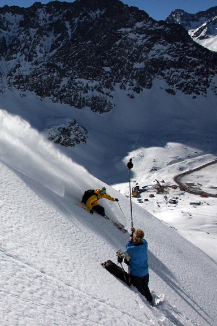 Clark and Roner get Deep Adam Clark and Eric Roner shooting powder in Portillo, Chile for the South American Photo Challenge co-sponsored by Skiing Magazine.