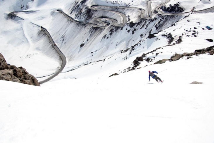 Lesh vs. Maier Skiing Magazine's Associate Art Director, Mark Lesh skis down to the abandoned train tunnel. Clearly, he's not the Hermannator.
