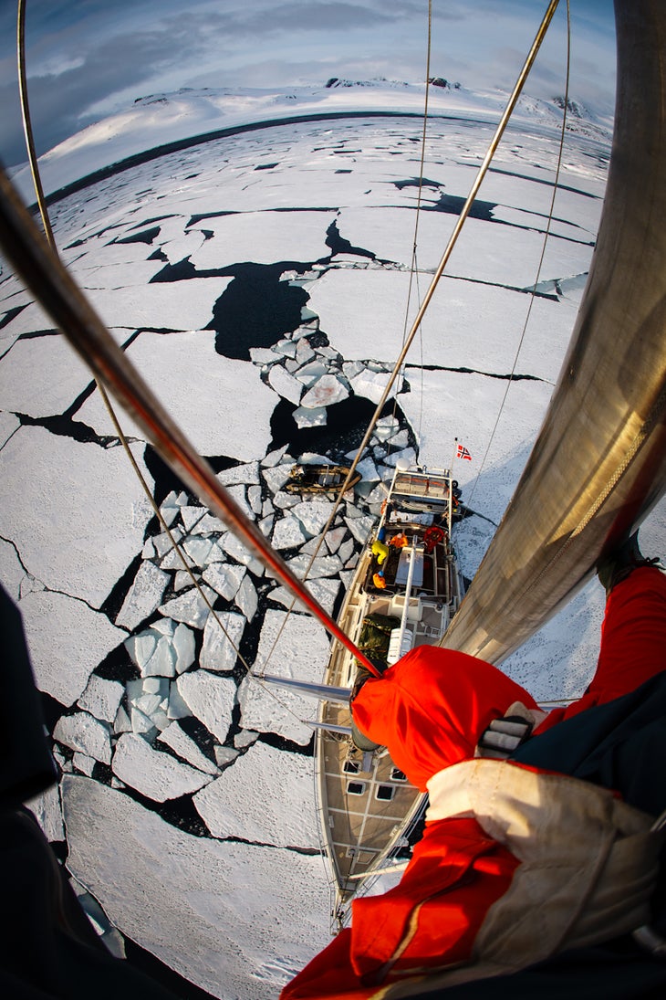 Polar Bear Watch A few days into the first week, we found ourselves stuck in an iceflow. It was the perfect time to be hoisted up the mast and catch a glimpse of the…