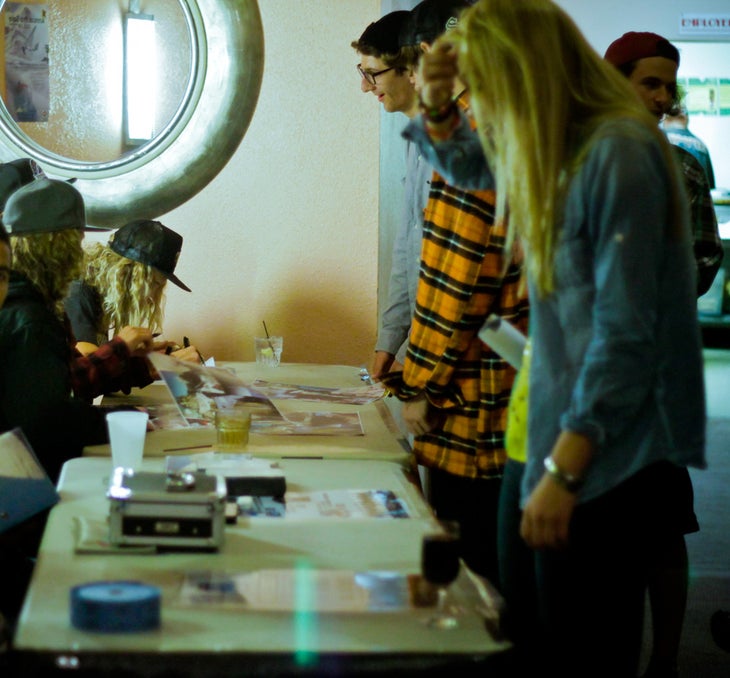 Ski Celbrities Get you posters signed folks. Don't forget to brag on Facebook that you got to hang out with Pro Skiers in the morning.