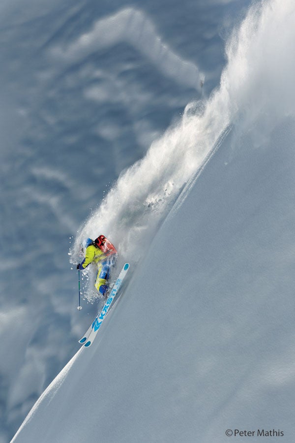 Sascha Schmid at Lauterbrunnen, Switzerland. Photographer: Peter Mathis.
