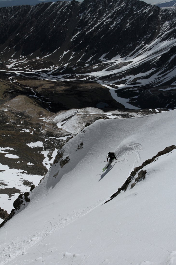 Slashy slash Professor Emeritus Mark Lesh makes a living seeking out slashable shoulders throughout the Rocky Mountains.