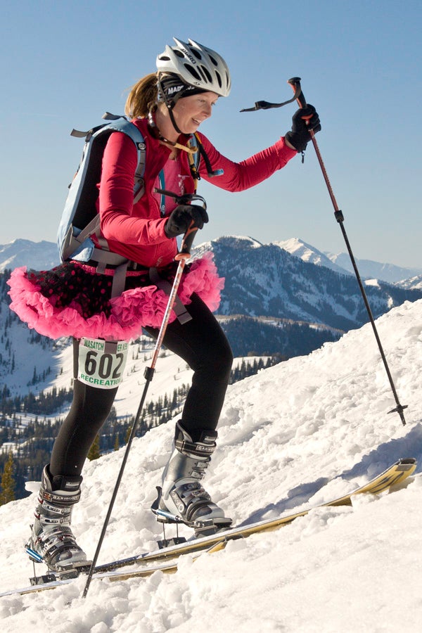 Tu-tus and Powderkegs Sarah Cookler keeps things light in the 10th Annual Wasatch Powderkeg, one of the longest running randonee races in the country. Photograph: Kevin…
