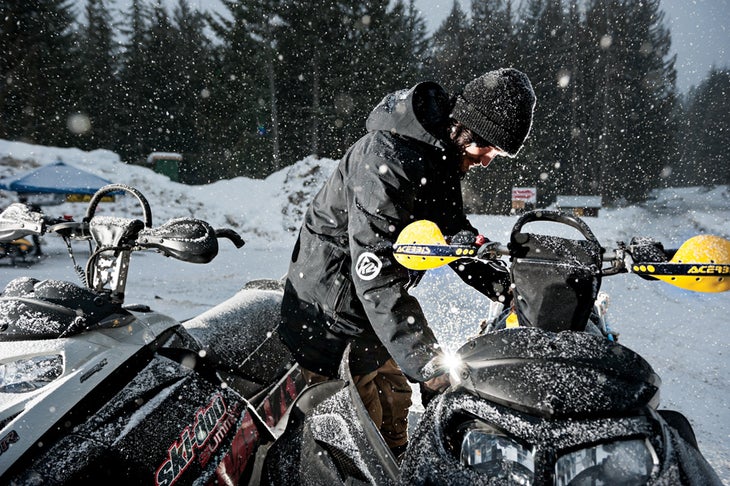 Dawn Patrol Check the video here.Caption: Eric Pollard preps for the day. In an area with so many film crews going after virgin lines, early starts are a…