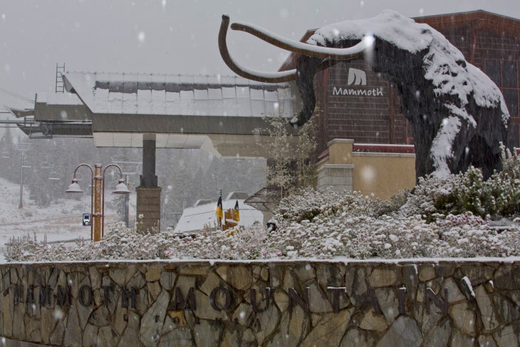 Mammoth Mountain's First Snow Mammoth Mountain got a smattering of snow early in October. They plan on opening November 8th. For more info go to mammothmountain.com