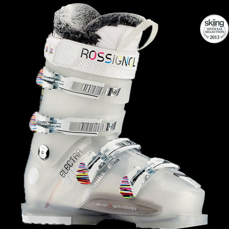 Rossignol Electra S3 100 MSRP: $600.00 Last Width: 100 mm Flex: 100The flared cuff shape and overall boot-top cushiness of the Electra 100 earned it charter membership in…