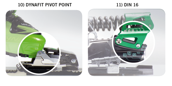 Dynafit Pivot Point and 16 DIN 10) Maximum stride thanks to traditional DYNAFIT pivot point.11) NO lifted weight during ascent thanks to frameless construction. World’s first…