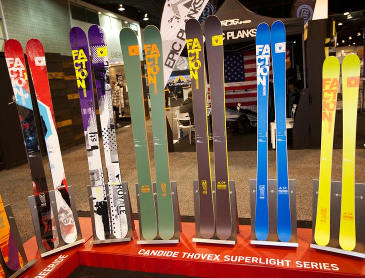 Faction Candide Thovex Superlight Series Skis The Candide Thovex Superlight Series of skis uses a balsa wood core with flax-fiber stringers. It's remarkably lightweight. Yet its poppy and can…