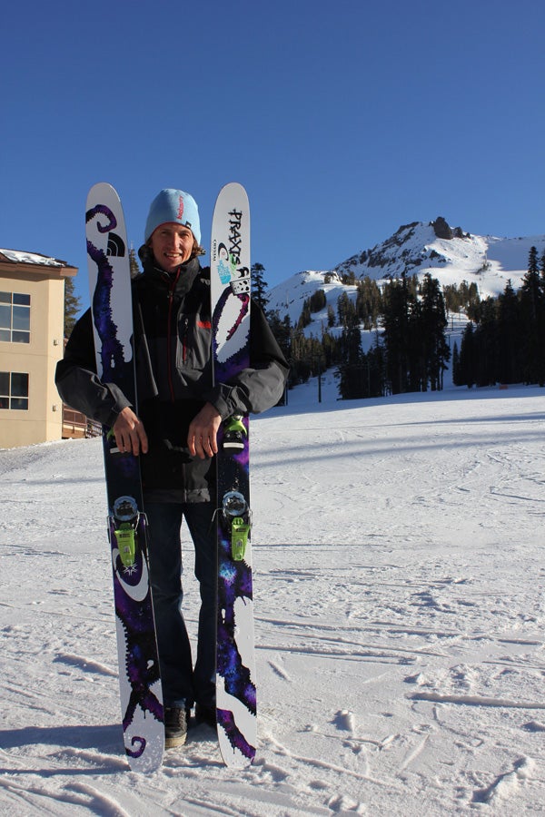 The GPO at Kirkwood Drew Tabke showing off his pro model, the Giant Pacific Octopus. Tabke designed these skis with Praxis Skis to be the ultimate big mountain comp ski.…