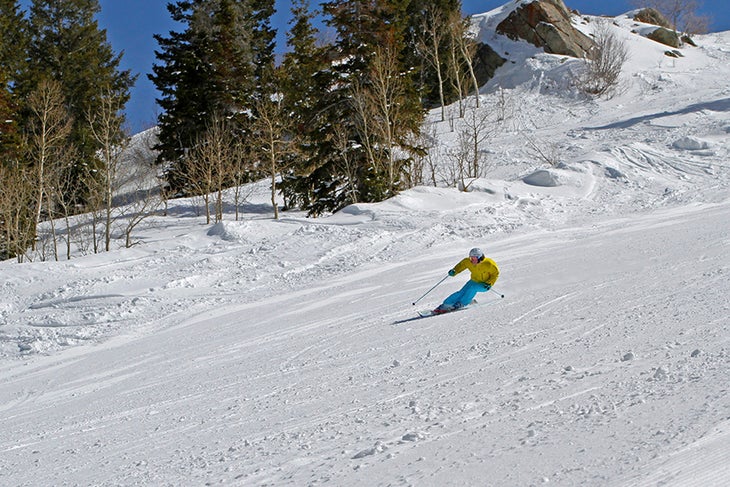 Amber Gale on a Groomer Tester Amber Gale finds Snowbird's Race Hill a perfect hard-snow test venue.Behind the scenes of Ski Test 2013: Day 1 | Day 2 | Day 3 | Day 4