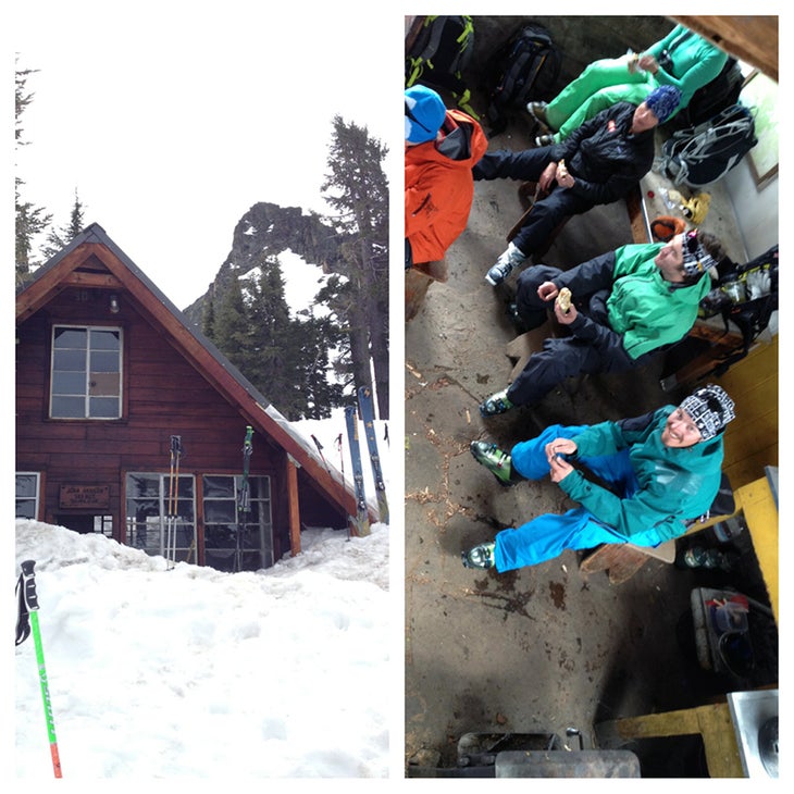 Benson Hut A leisurely lunch at the Benson hut with team Tecnica/Blizzard.