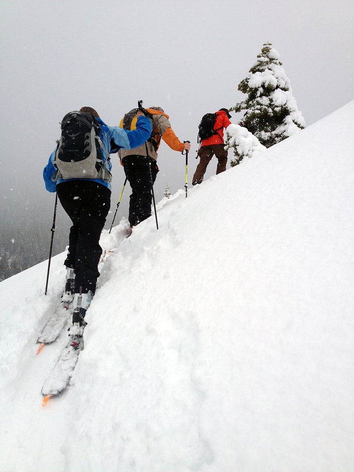 Gaining the Ridge Twas heavy and moist, but still qualified as powder.