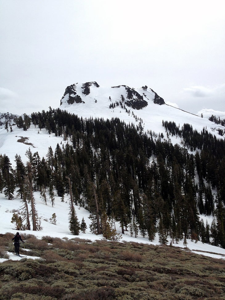 Mt. Anderson Summit We skied that hook-shaped chute that drops off the left of the summit.